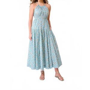 NEW BROOKS AVENUE haven halter neck maxi dress in english tile